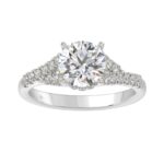14K WHITE GOLD 2 3/8CT ROUND DIAMOND LADIES RING (CENTER STONE ROUND DIAMOND 2CT)