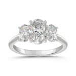 14K WHITE GOLD 2 5/8CT OVAL DIAMOND LADIES RING (CENTER STONE OVAL DIAMOND 1 1/2CT)