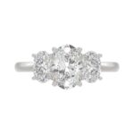 14K WHITE GOLD 2 5/8CT OVAL DIAMOND LADIES RING (CENTER STONE OVAL DIAMOND 1 1/2CT) - Image 5