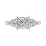 14K WHITE GOLD 2 5/8CT PRINCESS/PEAR DIAMOND LADIES RING (CENTER STONE PRINCESS DIAMOND 1 5/8CT) - Image 5