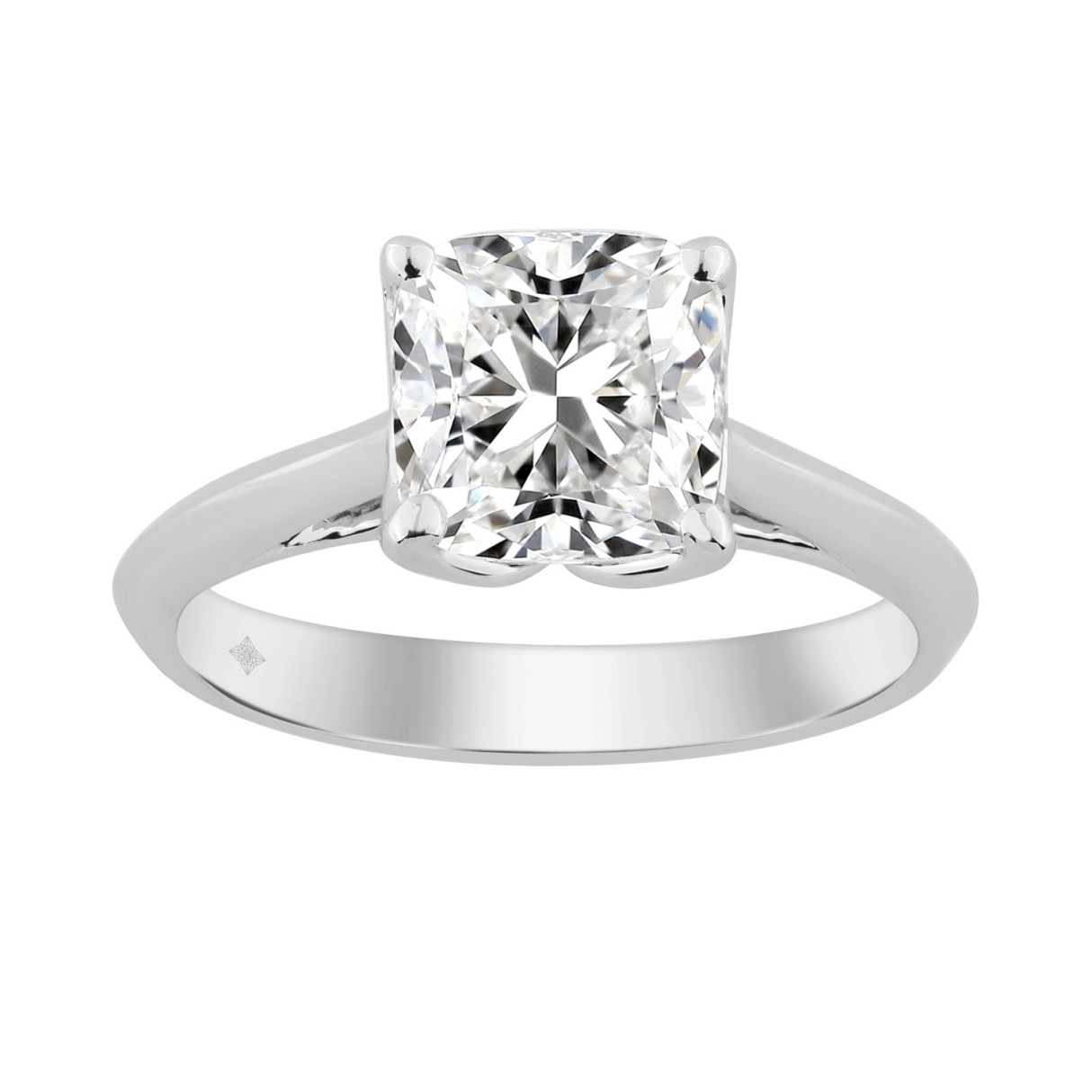 14K WHITE GOLD 2.00CT CUSHION DIAMOND LADIES RING - Image 1
