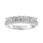 14K WHITE GOLD 2.00CT EMERALD DIAMOND LADIES BAND