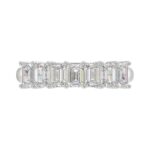 14K WHITE GOLD 2.00CT EMERALD DIAMOND LADIES BAND - Image 5