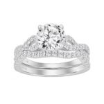 14K WHITE GOLD 2.00CT ROUND DIAMOND LADIES BRIDAL SET (CENTER STONE ROUND DIAMOND 1 1/2CT)