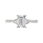 14K WHITE GOLD 2.00CT ROUND/EMERALD DIAMOND LADIES RING - Image 5