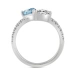 14K WHITE GOLD 2.00CT ROUND/PEAR DIAMOND LADIES RING (CENTER STONE BLUE PEAR DIAMOND 3/4CT) - Image 2