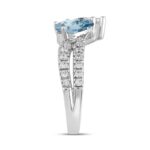 14K WHITE GOLD 2.00CT ROUND/PEAR DIAMOND LADIES RING (CENTER STONE BLUE PEAR DIAMOND 3/4CT) - Image 3