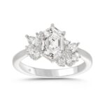 14K WHITE GOLD 2.00CT ROUND/PEAR/MARQUISE/LONG HEXAGON STEP CUT LADIES RING