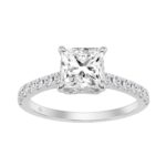 14K WHITE GOLD 2.00CT ROUND/PRINCESS DIAMOND LADIES RING (CENTER STONE PRINCESS DIAMOND 1 1/2CT)