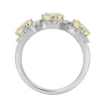 14K WHITE GOLD 2.00CT ROUND/YELLOW CUSHION DIAMOND LADIES RING - Image 2
