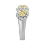 14K WHITE GOLD 2.00CT ROUND/YELLOW CUSHION DIAMOND LADIES RING - Image 3