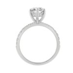 14K WHITE GOLD 3 1/2CT MARQUISE/ROUND DIAMOND LADIES RING (CENTER STONE MARQUISE DIAMOND 3CT) - Image 2