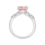 14K WHITE GOLD 3 1/2CT OVAL/PINK CUSHION/PEAR DIAMOND LADIES RING (CENTER STONE PINK CUSHION DIAMOND 3.00CT) - Image 2