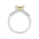 14K WHITE GOLD 3 1/2CT OVAL/YELLOW CUSHION/PEAR DIAMOND LADIES RING (CENTER STONE YELLOW CUSHION DIAMOND 3.00CT) - Image 2