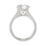 14K WHITE GOLD 3 1/2CT ROUND DIAMOND LADIES RING (CENTER STONE ROUND DIAMOND 3CT) - Image 2