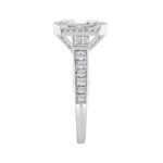 14K WHITE GOLD 3 1/2CT ROUND/EMERALD/BAGUETTE DIAMOND LADIES RING (CENTER STONE EMERALD DIAMOND 3.00CT) - Image 3