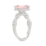 14K WHITE GOLD 3 1/2CT ROUND/MARQUISE/PINK EMERALD DIAMOND LADIES RING (CENTER STONE PINK EMERALD DIAMOND 3.00CT) - Image 4