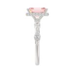 14K WHITE GOLD 3 1/2CT ROUND/MARQUISE/PINK EMERALD DIAMOND LADIES RING (CENTER STONE PINK EMERALD DIAMOND 3.00CT) - Image 3