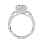 14K WHITE GOLD 3 1/2CT ROUND/PEAR/EMERALD DIAMOND LADIES RING (CENTER STONE EMERALD DIAMOND 3CT) - Image 2