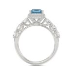 14K WHITE GOLD 3 1/2CT ROUND/RADIANT DIAMOND LADIES RING (CENTER STONE RADIANT BLUE DIAMOND 2.00CT) - Image 2