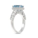 14K WHITE GOLD 3 1/2CT ROUND/RADIANT DIAMOND LADIES RING (CENTER STONE RADIANT BLUE DIAMOND 2.00CT) - Image 3