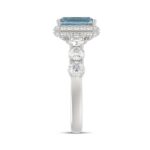 14K WHITE GOLD 3 1/2CT ROUND/RADIANT DIAMOND LADIES RING (CENTER STONE RADIANT BLUE DIAMOND 2.00CT) - Image 4