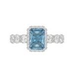 14K WHITE GOLD 3 1/2CT ROUND/RADIANT DIAMOND LADIES RING (CENTER STONE RADIANT BLUE DIAMOND 2.00CT) - Image 5
