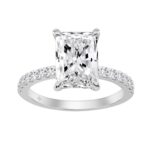 14K WHITE GOLD 3 1/2CT ROUND/RADIANT DIAMOND LADIES RING (CENTER STONE RADIANT DIAMOND 3CT)