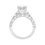 14K WHITE GOLD 3 1/3CT ROUND/CUSHION DIAMOND LADIES BRIDAL SET (CENTER STONE CUSHION DIAMOND 3.00CT) - Image 2