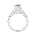 14K WHITE GOLD 3 1/3CT ROUND/OVAL DIAMOND LADIES BRIDAL SET (CENTER STONE OVAL DIAMOND 3CT) - Image 2