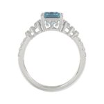 14K WHITE GOLD 3 1/4CT ROUND/BAGUETTE/EMERALD DIAMOND LADIES RING (CENTER STONE EMERALD BLUE DIAMOND 2.00CT) - Image 2