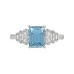14K WHITE GOLD 3 1/4CT ROUND/BAGUETTE/EMERALD DIAMOND LADIES RING (CENTER STONE EMERALD BLUE DIAMOND 2.00CT) - Image 5