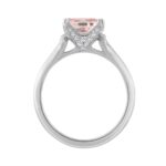 14K WHITE GOLD 3 1/4CT ROUND/CUSHION DIAMOND LADIES RING (CENTER STONE PINK CUSHION DIAMOND 3.00CT) - Image 2