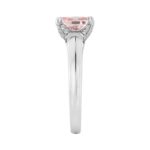 14K WHITE GOLD 3 1/4CT ROUND/CUSHION DIAMOND LADIES RING (CENTER STONE PINK CUSHION DIAMOND 3.00CT) - Image 3