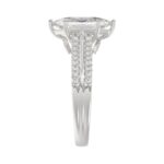 14K WHITE GOLD 3 1/4CT ROUND/HEXAGON DIAMOND LADIES RING (CENTER STONE HEXAGON STEP CUT DIAMOND 3CT - Image 4