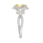14K WHITE GOLD 3 1/4CT ROUND/YELLOW OVAL DIAMOND LADIES RING (CENTER STONE YELLOW OVAL DIAMOND 2CT) - Image 4