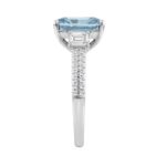 14K White Gold 3 3/4 Ct Emerald Cut Lab Grown Diamond Ring  Womens Engagement Ring With Round & Emerald Cut Diamonds, Fine Jewelry 3.00Ct RADIANT - Image 3