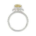 14K WHITE GOLD 3 3/4CT ROUND/PEAR DIAMOND LADIES BRIDAL SET (CENTER STONE PEAR YELLOW DIAMOND 3.00CT) - Image 2