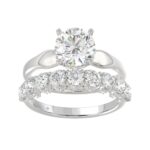 14K WHITE GOLD 3 5/8CT ROUND DIAMOND LADIES BRIDAL SET (CENTER STONE ROUND DIAMOND 2CT)