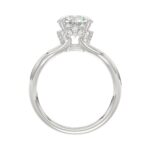 14K WHITE GOLD 3 5/8CT ROUND DIAMOND LADIES BRIDAL SET (CENTER STONE ROUND DIAMOND 2CT) - Image 2