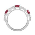 14K WHITE GOLD 3 5/8CT ROUND/BAGUETTE/OVAL DIAMOND LADIES BAND (OVAL RUBY 2 1/3CT) - Image 2
