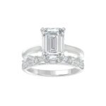 14K WHITE GOLD 3 7/8CT ROUND/EMERALD DIAMOND LADIES BRIDAL SET (CENTER STONE EMERALD DIAMOND 2 1/2CT)
