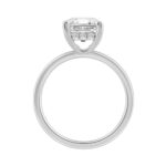 14K WHITE GOLD 3.00CT EMERALD/ROUND DIAMOND LADIES RING - Image 2