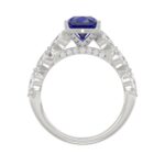 14K WHITE GOLD 3.00CT ROUND/MARQUISE/BLUE SAPPHIRE PEAR DIAMOND LADIES RING (CENTER STONE BLUE SAPPHIRE PEAR DIAMOND 2 1/4CT) - Image 2