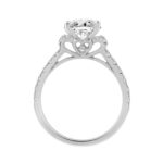 14K WHITE GOLD 3.00CT ROUND/OVAL DIAMOND LADIES BRIDAL SET (CENTER STONE OVAL DIAMOND 2CT ) - Image 2