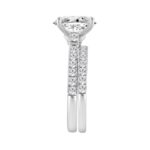 14K WHITE GOLD 3.00CT ROUND/OVAL DIAMOND LADIES BRIDAL SET (CENTER STONE OVAL DIAMOND 2CT ) - Image 3