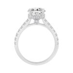 14K WHITE GOLD 3.00CT ROUND/OVAL DIAMOND LADIES RING (CENTER STONE OVAL DIAMOND 2 1/2CT) - Image 3