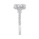 14K WHITE GOLD 3.00CT ROUND/OVAL DIAMOND LADIES RING (CENTER STONE OVAL DIAMOND 2 1/2CT) - Image 2