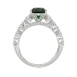 14K WHITE GOLD 3.00CT ROUND/PEAR/MARQUISE DIAMOND LADIES RING (CENTER STONE PEAR GREEN EMERALD DIAMOND 2 1/4CT) - Image 2