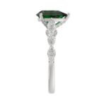 14K WHITE GOLD 3.00CT ROUND/PEAR/MARQUISE DIAMOND LADIES RING (CENTER STONE PEAR GREEN EMERALD DIAMOND 2 1/4CT) - Image 3